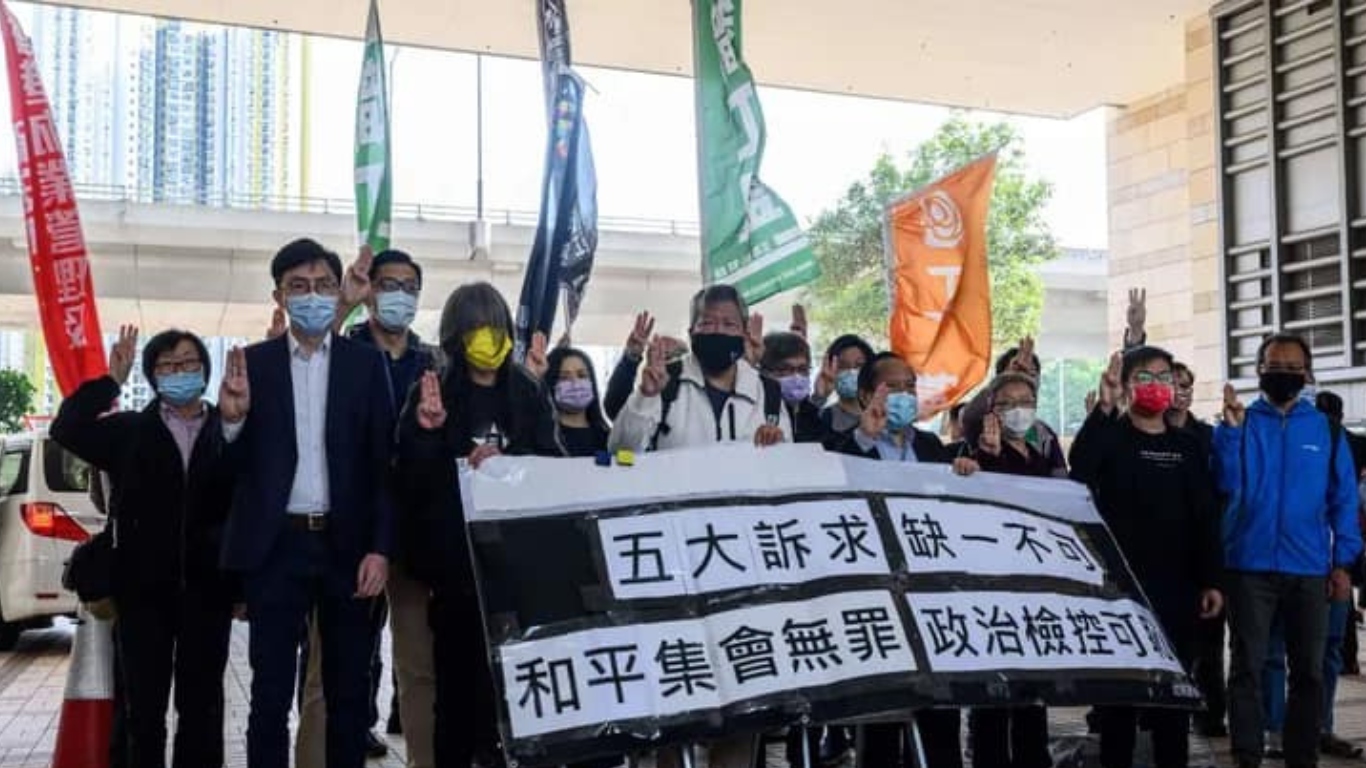 Aktivister protesterer i Hong Kong. Foto: AFP
