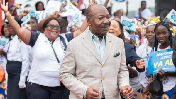 Ali Bongo, president i Gabon, under valgkamp. Foto: AFP