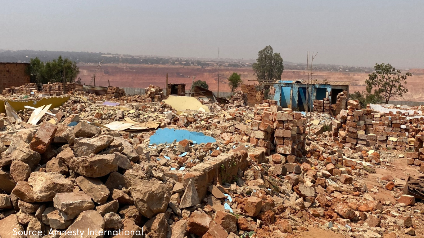 koboltutvinningen medførte ødeleggelser i DR Kongo. Foto: Amnesty International