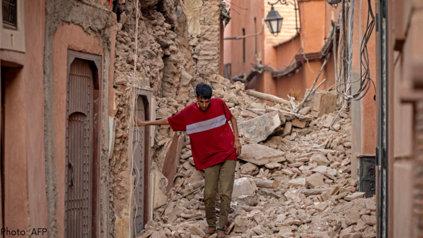 Ødeleggelser som følge av jordskjelvet i Marokko. Foto: AFP